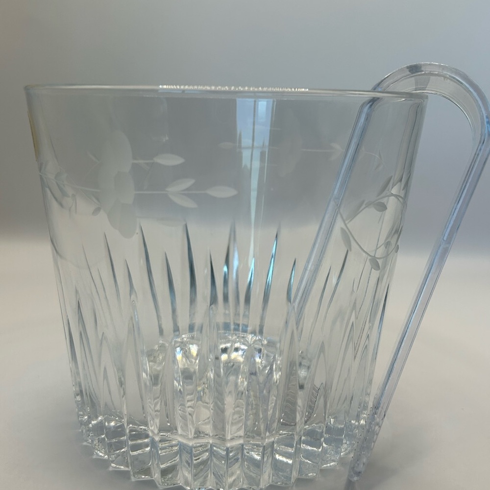 Vintage 80’s Princess House crystal ice bucket and tongs.